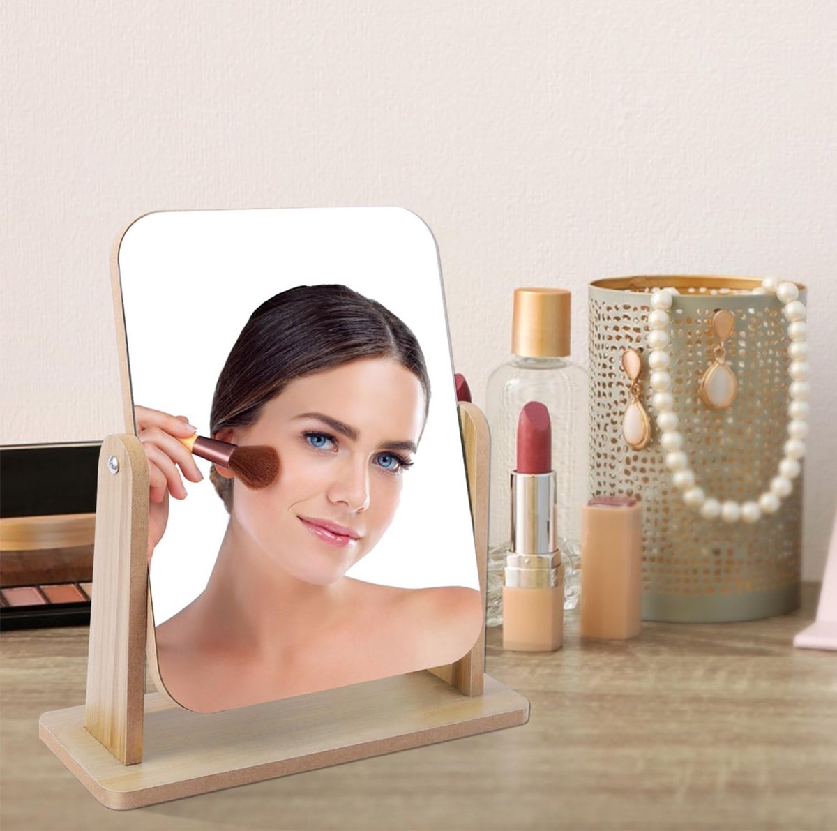 Zen Make-up spiegel met led staal pvd Zen Make-up spiegel met led staal pvd