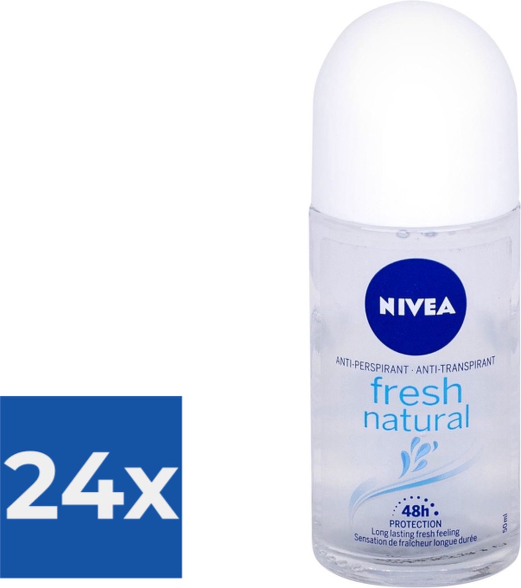 Goedkoopste Nivea - Fresh Natural Roll-On Antiperspirant - Voordeelverpakking 24 stuks