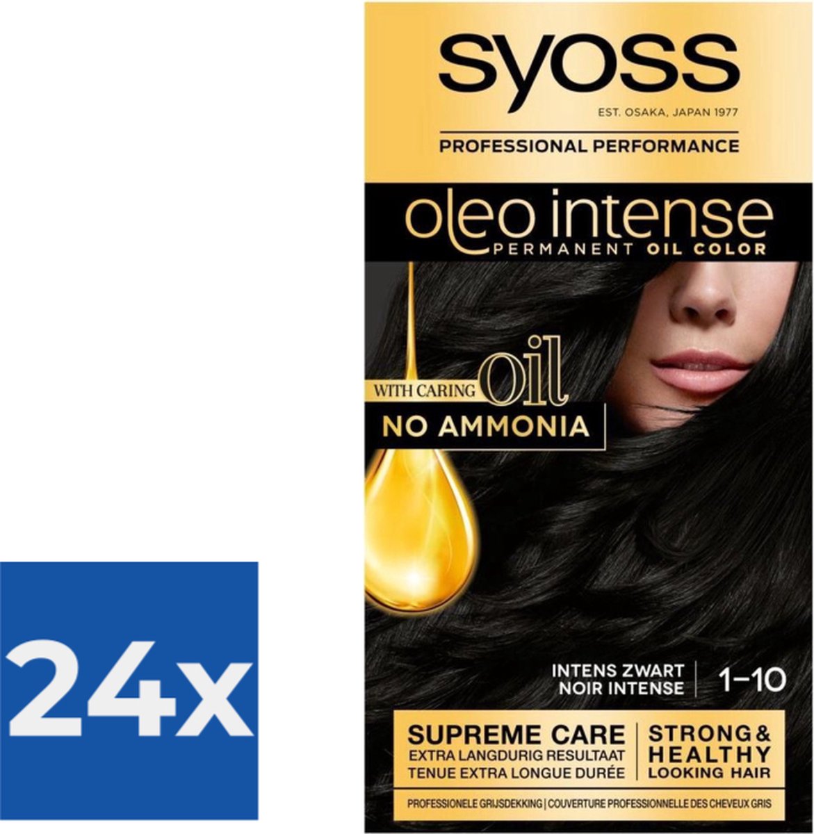Syoss Oleo Intense - Haarverf - 1-10 - Intens Zwart - 115ml x 24