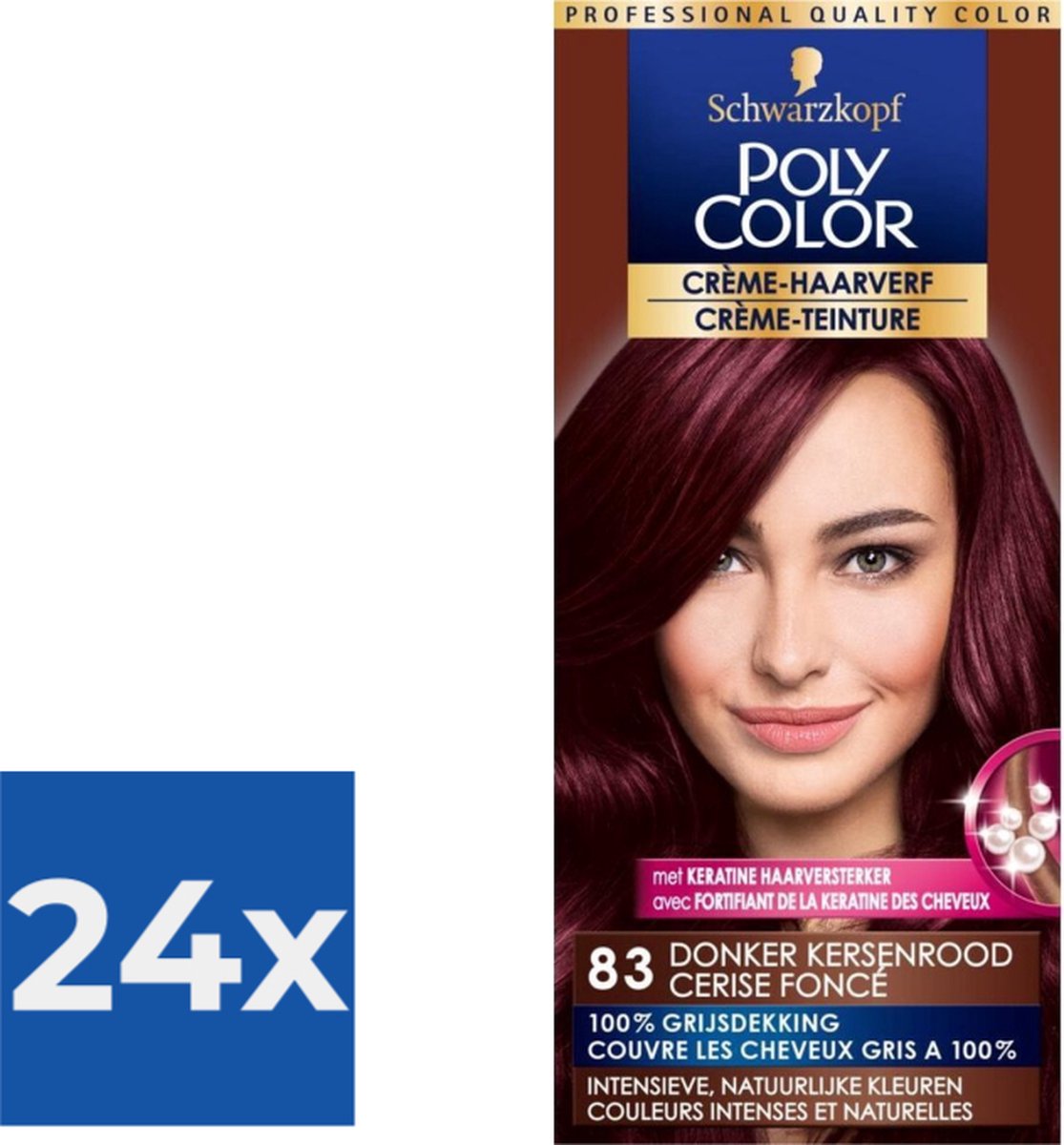 Poly Color Creme Haarverf 83 - Donker Kersenrood - 1 stuk - Voordeelverpakking 24 stuks