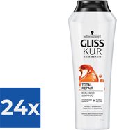 Gliss-Kur Shampoo - Total Repair 250 ml - Voordeelverpakking 24 stuks