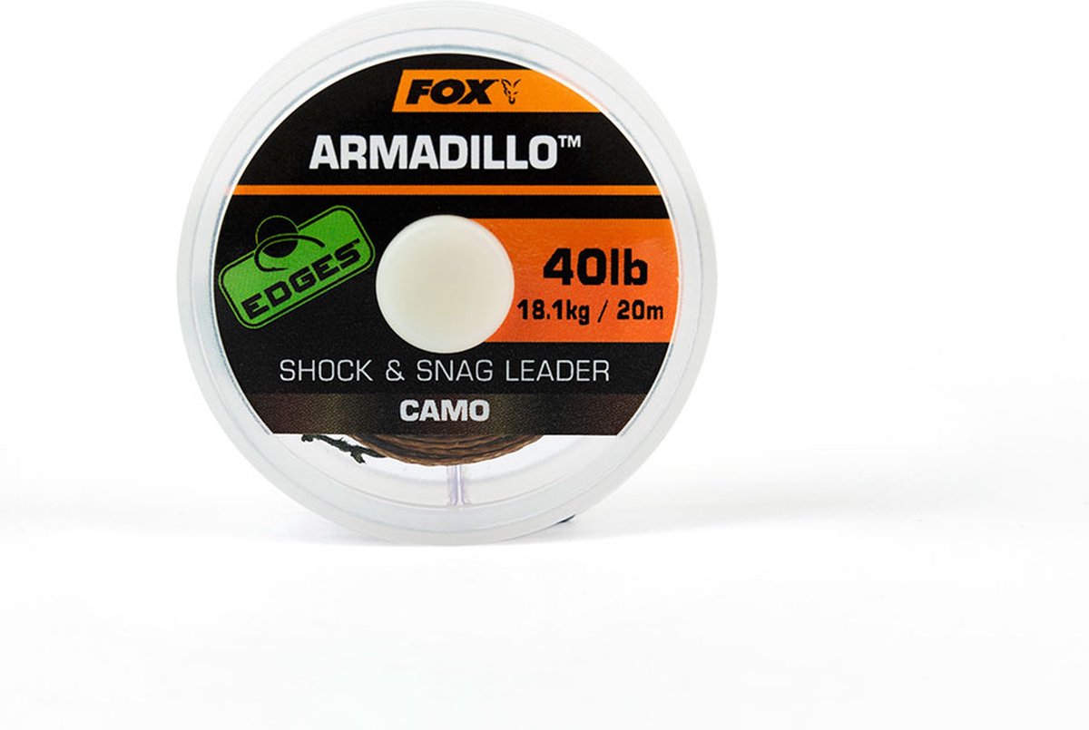 Camo Shock & Snag Leader - 20M Armadillo Edges Fox