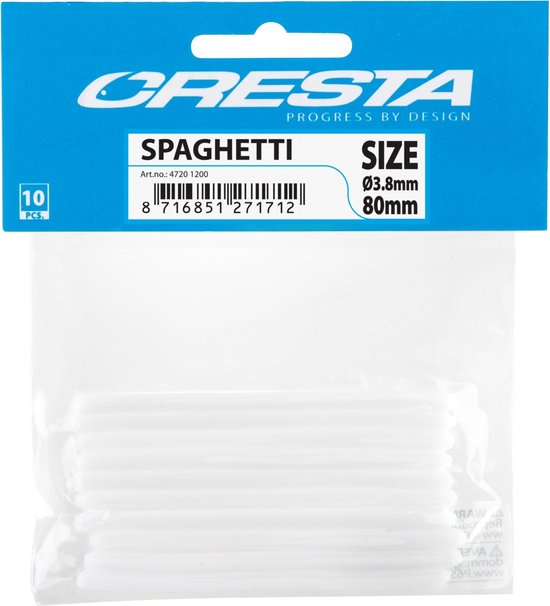 Cresta Pole-G Spaghetti 80mm dikte: 3.8mm (10 pcs) - Kleur : Geel van Cresta — afbeelding 4