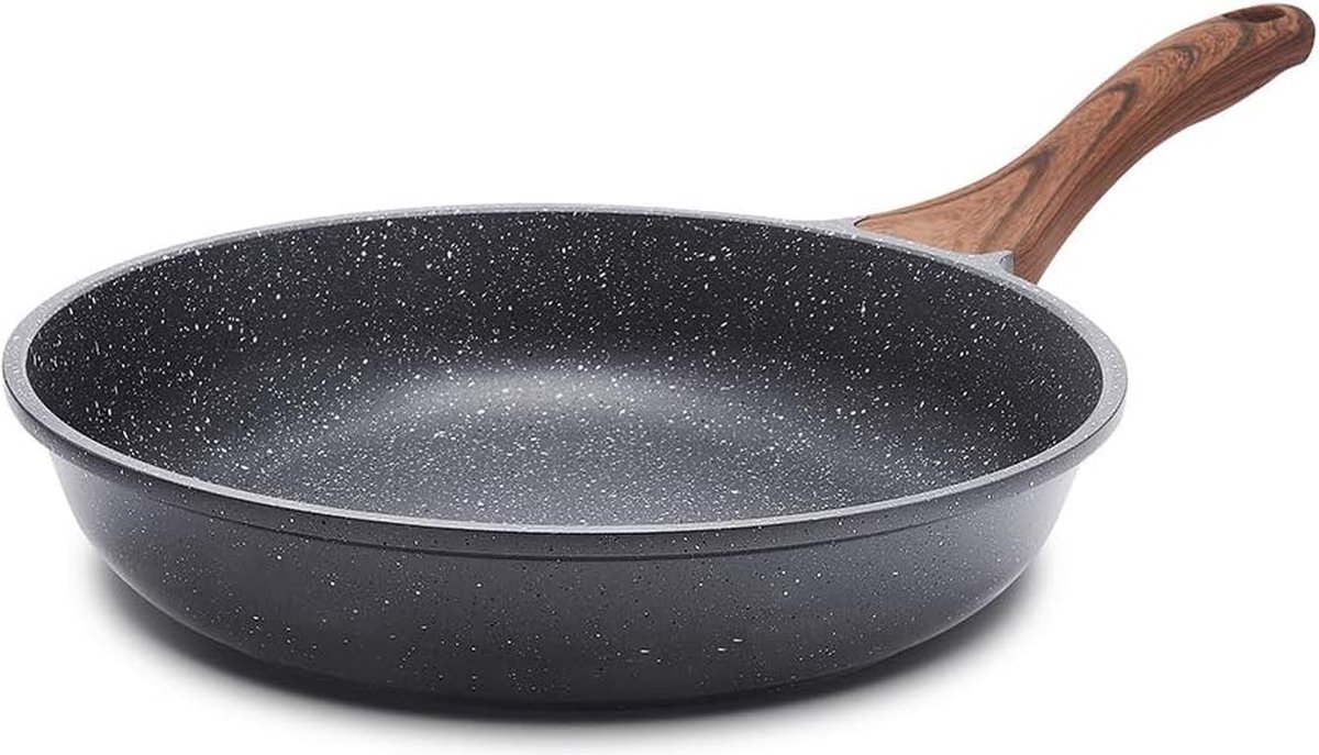 Anti-aanbakpan 20 cm Zwitserse granieten coating omeletpan gezonde stenen kookgerei chef's pan geschikt voor inductiekookplaat vrij van PFOA