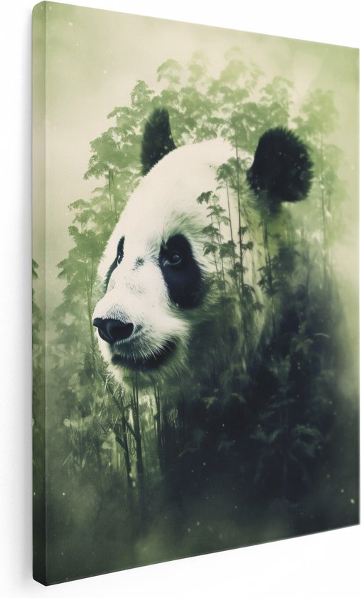 Artaza Canvas Schilderij Panda - Foto Op Canvas - Canvas Print