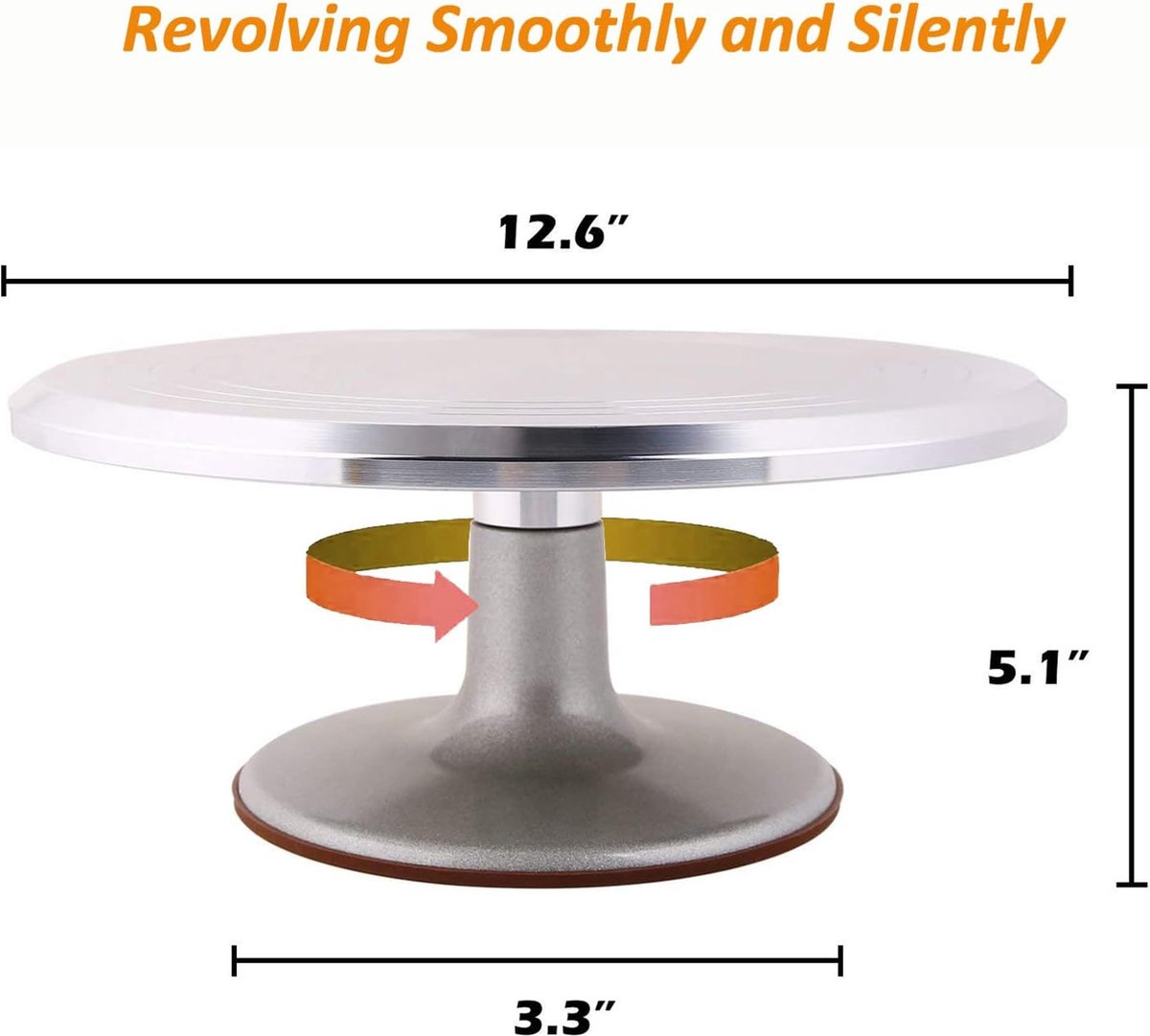 LTLCLZ Cake Stand Aluminiumlegering 12,2 Inch Roterende Cake Draaitafel met mes, schraper voor bakken, Cake Decoreren, Gebak En Cupcakes