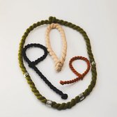 LoveTies Pack: Haarband Kaki + mini, midi & maxi haarelastiek Multicolor