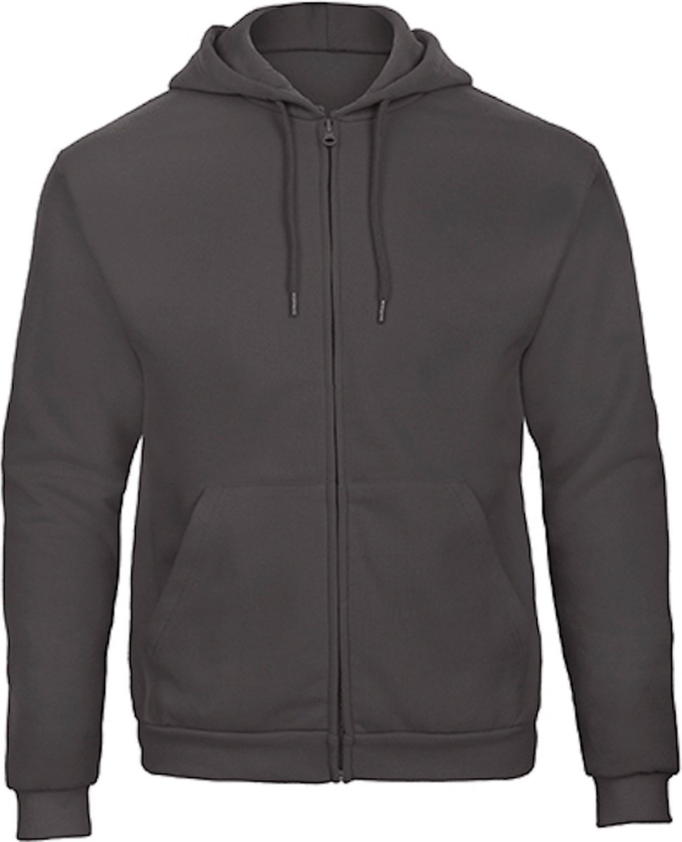 Herenhoodie met rits ‘ID.205’ B&C Collectie Antraciet