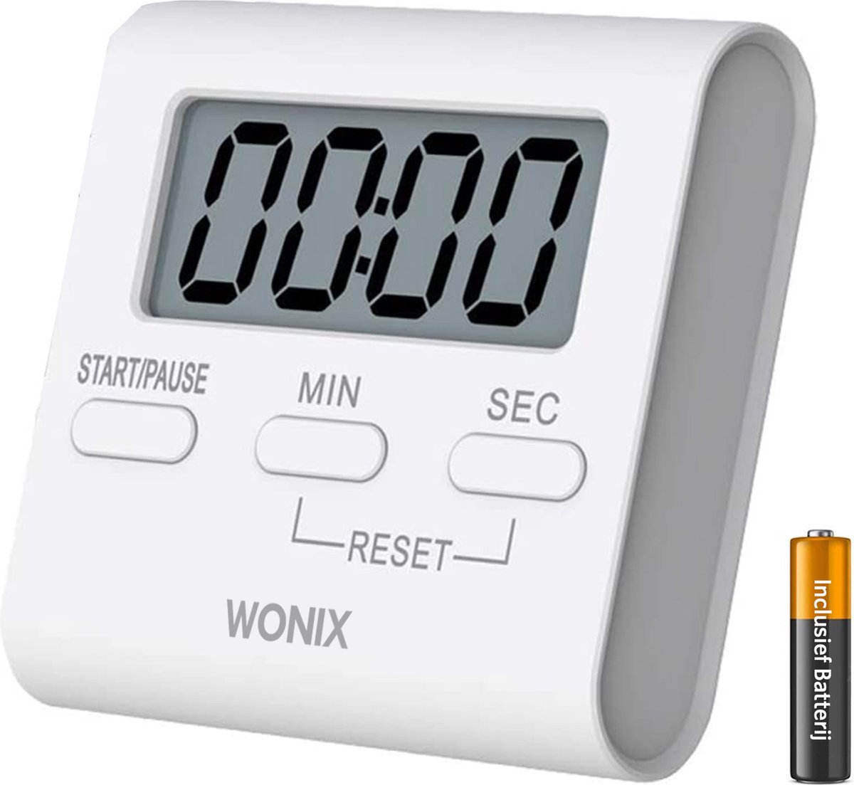 Wonix® Kookwekker Digitaal - Timer - Magnetisch - Eierwekker - Inclusief Batterij - Wit - Wonix®
