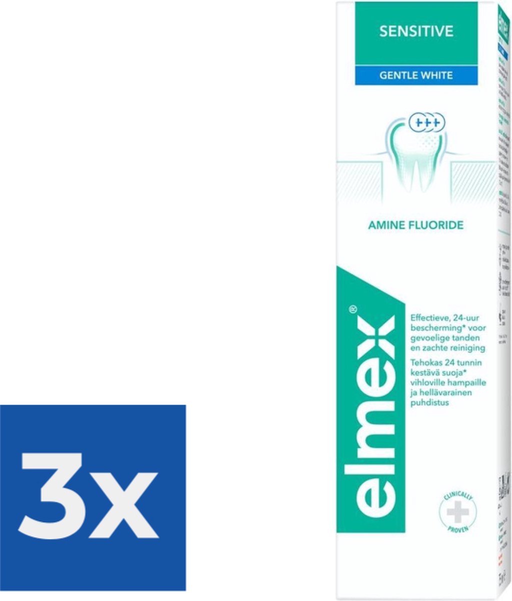 Goedkoopste Elmex Tandpasta Sensitive Whitening 75 ml - Voordeelverpakking 3 stuks