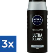 Nivea Men Shampoo Ultra Cleanse - Voordeelverpakking 3 stuks