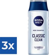 Nivea Shampoo Men - Classic Clean 250 ml - Voordeelverpakking 3 stuks