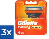 Gillette Fusion Power - Scheermesjes/Navulmesjes - 4 Stuks - Voordeelverpakking 3 stuks