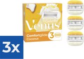 Gillette Venus Comfortglide Coconut Scheermesjes Voor Vrouwen - 3 Navulmesjes - Voordeelverpakking 3 stuks