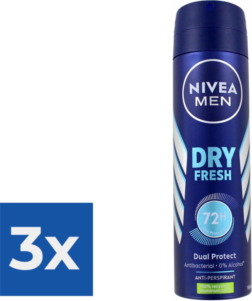 Goedkoopste Nivea Men Deodorant Deospray Dry Fresh - Voordeelverpakking 3 stuks