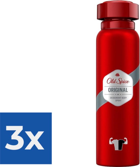 Old Spice Original Spray - 150 ml - 1 stuk Deodorant - Voordeelverpakking 3 stuks