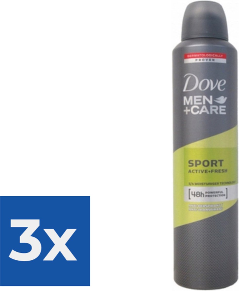 Goedkoopste Deodorant Spray Dove Mens Sport Active Fresh (250 ml) - Voordeelverpakking 3 stuks