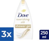 Dove Nourishing Silk Douchecrème - 250 ml - Voordeelverpakking 3 stuks