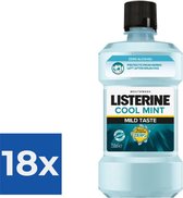 12 x Listerine Mondwater- Alcoholvrij - Cool Mint 250 ml - 3574660649864 - Voordeelverpakking 18 stuks