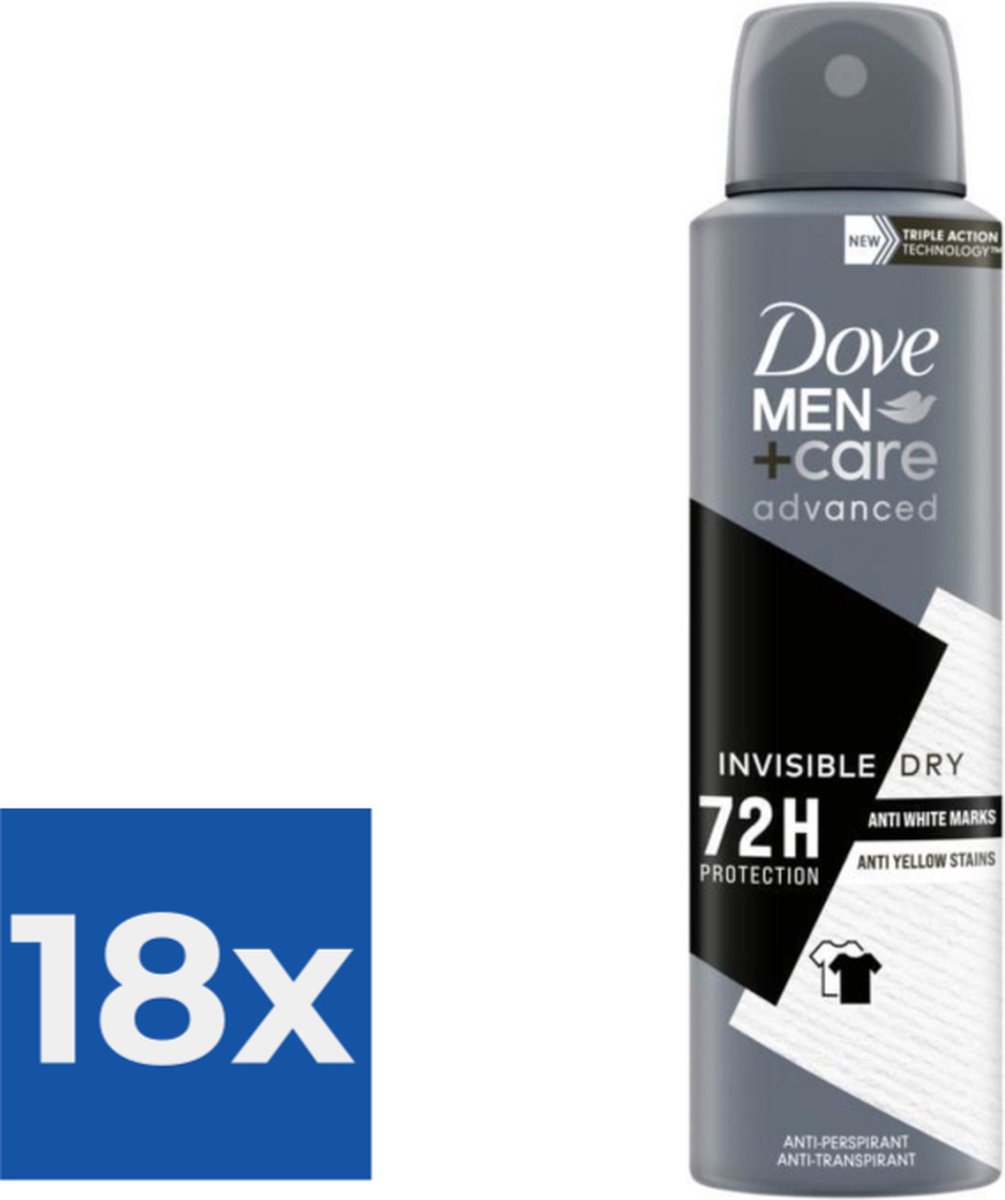 Goedkoopste Dove Deospray Men  Care Invisible Dry 150 ml - Voordeelverpakking 18 stuks