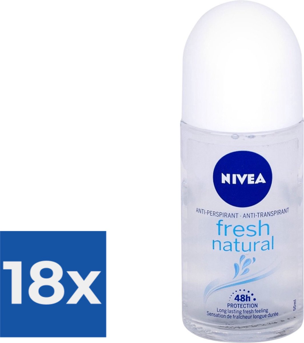 Goedkoopste Nivea - Fresh Natural Roll-On Antiperspirant - Voordeelverpakking 18 stuks