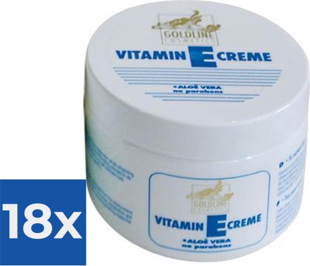 Goedkoopste Goldline Vitamine-E met Aloë Vera voor de Normale Huid - 250 ml - Bodycrème - Voordeelverpakking 18 stuks