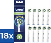 Oral-B CrossAction - Met CleanMaximiser-technologie - Opzetborstels - 10 Stuks - Voordeelverpakking 18 stuks