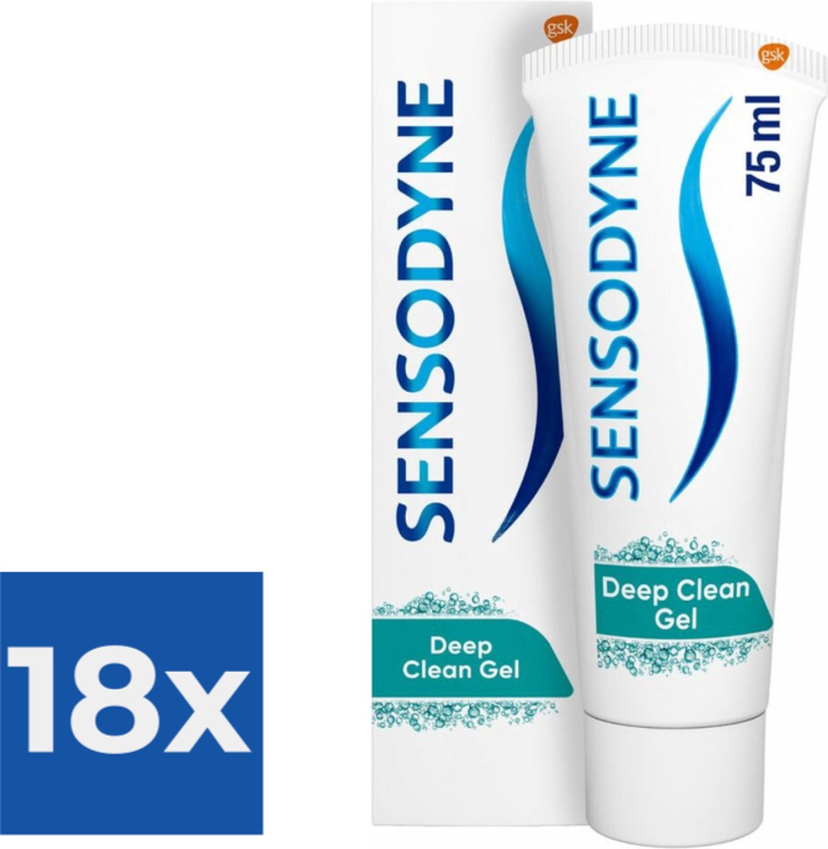 Goedkoopste Sensodyne Tandpasta Deep Clean Gel 75 ml - Voordeelverpakking 18 stuks