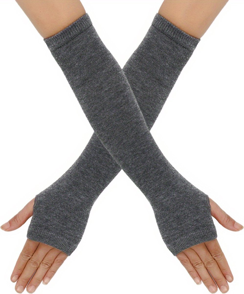 Uoimky Armwarmers voor dames, 2 paar lange vingerloze handschoenen