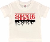 STRANGER THINGS T-shirt wit met rood/zwarte Opdruk (maat 146/152)