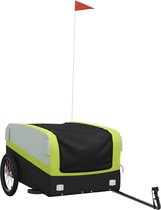 vidaXL - Fietstrailer - 45 - kg - ijzer - zwart - en - groen