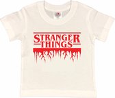 STRANGER THINGS T-shirt blanc avec imprimé rouge (taille 146/152)