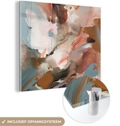 MuchoWow® Glasschilderij 90x90 cm - Schilderij acrylglas - Verf - Kleuren - Abstract - Kunst - Foto op glas - Muurdecoratie woonkamer - Wanddecoratie slaapkamer - Schilderijen