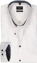 OLYMP No. 6 Six super slim fit overhemd - structuur - wit - Strijkvriendelijk - Boordmaat: 41