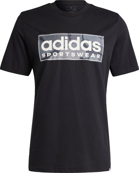 adidas Sportswear Camo Linear Graphic T-shirt - Heren - Zwart- XS