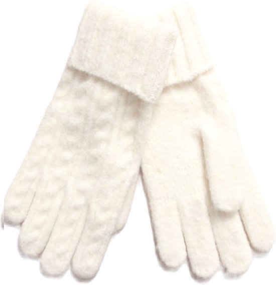 Warme zacht Uniesex dames handschoenen Wit- Deels zachte wol- seizoen Herfst winter| Cadeaus | Sinterklaas| Kerstdagen| Verjaardagen| Feestdagen