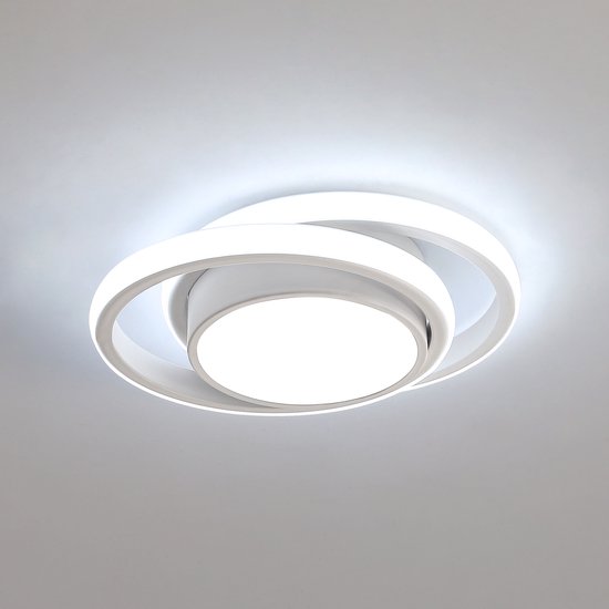 Goeco plafondlamp - 27cm - Medium - LED - 32W - LED - ronde - 2350LM - voor hal slaapkamer badkamer keuken woonkamer - koel wit - 6500K