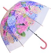 Clayre & Eef Paraplu Volwassenen 60 cm Roze Kunststof Hortensia