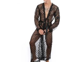 Transparante nachtjapon heren - Met slip - Erotisch en sexy - Nachtkleding
