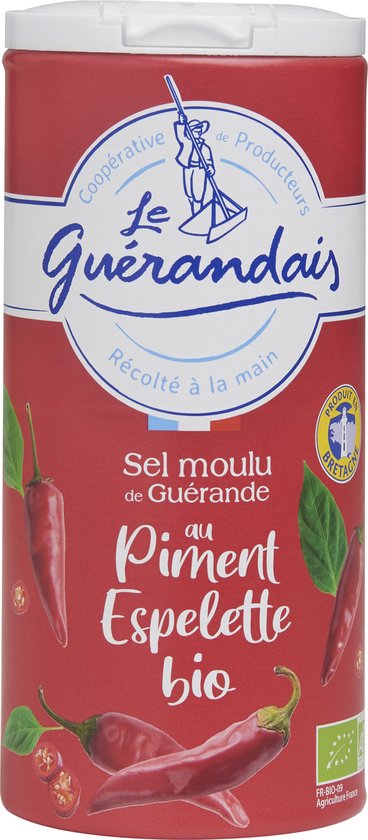 Keltisch zeezout Le Guerandais met espelette peper – strooipot 250g