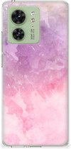 Telefoonhoesje Geschikt voor Motorola Edge 40 Silicone Back Cover Pink Purple Paint