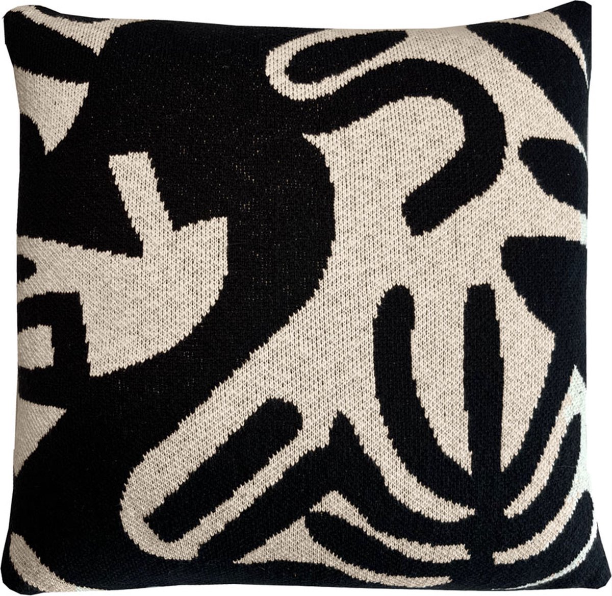 Malagoon Floral victory knitted cushion black
