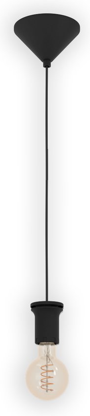 Lampe à suspension EGLO Capoliveri-E / E27 - Ø 12 cm - Zwart