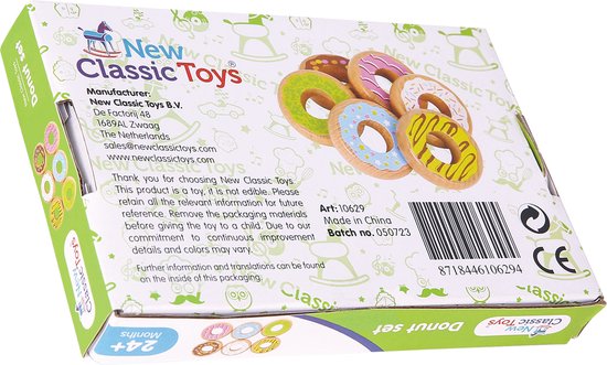 New Classic Toys Houten Donut Set - 6 stuks - New Classic Toys