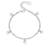 Jomide Armband Hartjes - Zilverkleurig - 925 sterling