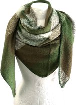Warme Driehoekige Sjaal - Geruit - Groen - 195 x 90 cm (016910#)