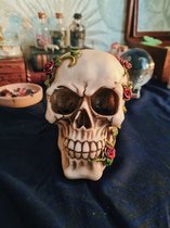 Schedel met rozen-beeld-skulls & bones