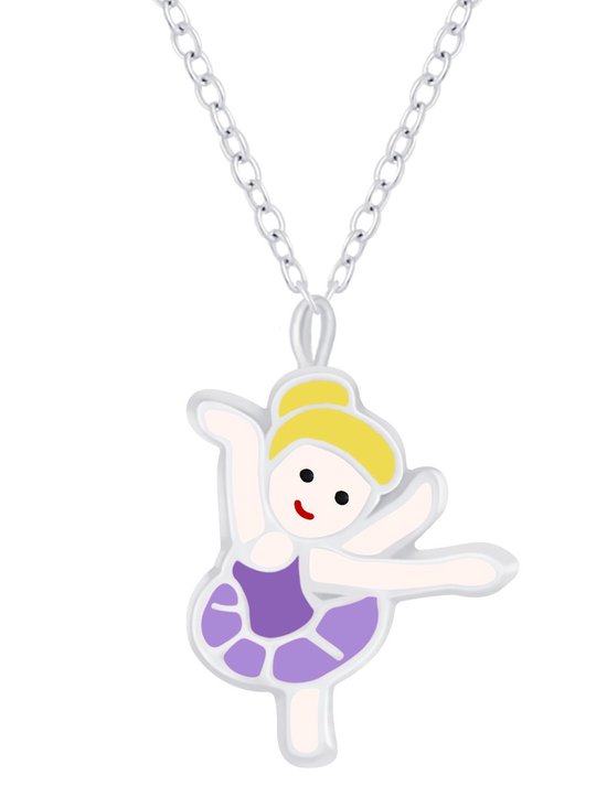 Joy|S - Zilveren ballet ballerina hanger met ketting 36 cm + 5 cm