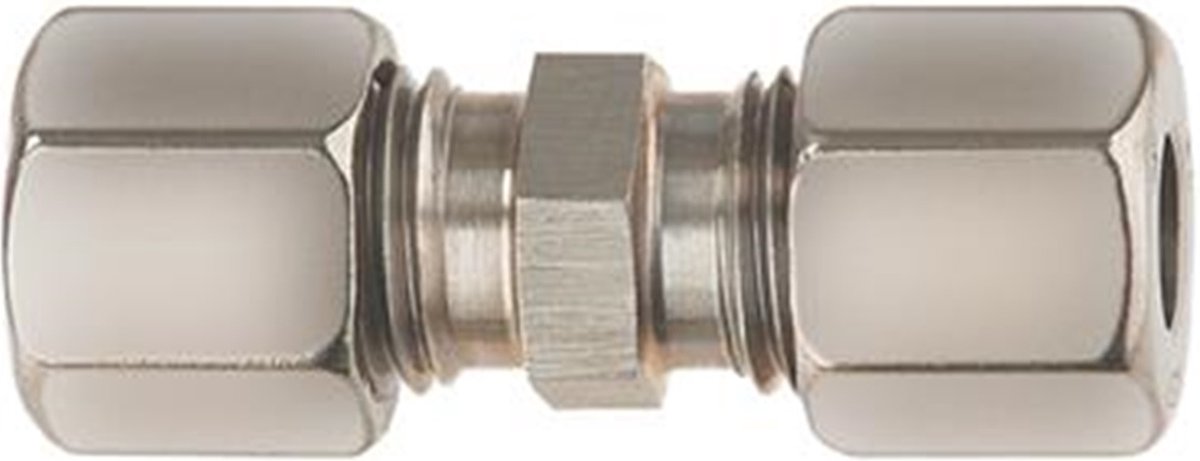 Gimeg rechte knelkoppeling 10 mm X 10 mm staal