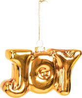 Housevitamin - Kerstornament - JOY - 11x3,5x7cm - Glazen Kerst Ornament voor in de Kerstboom